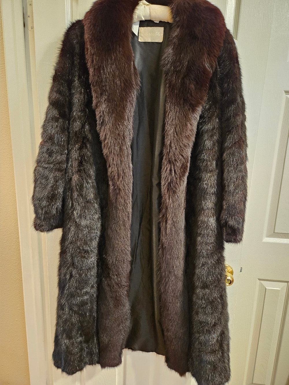 Vintage Dark Brown Full-Length Mink Fur Coat.